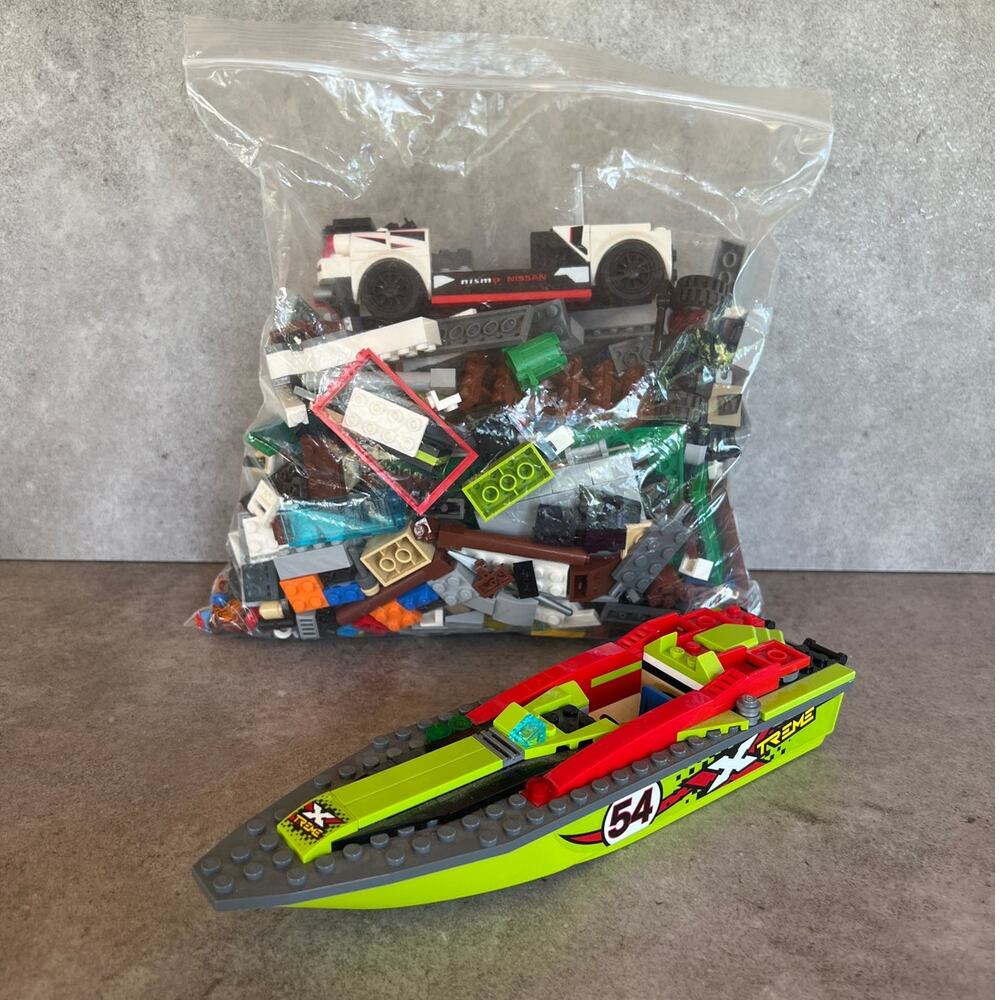 Legos 2lb mix lot Clean various colors bricks platform incomplete boat and car